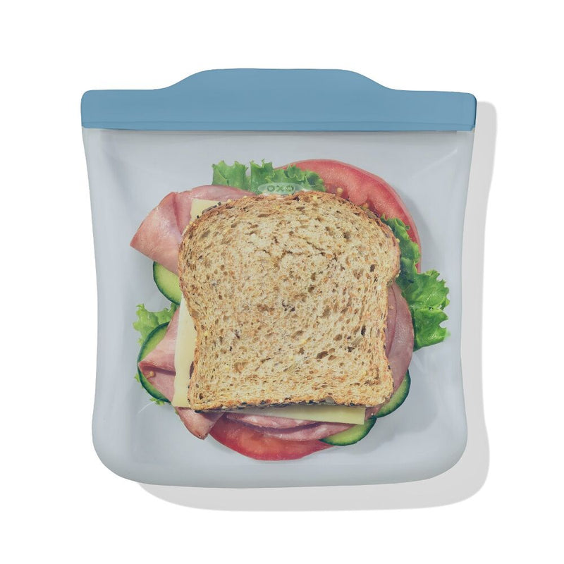 Silicone Reusable Bag  Sandwich (28 oz) - Ocean Blue A2