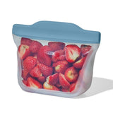 Silicone Reusable Bag  Stand-Up Snack (12 oz) - Ocean Blue C6