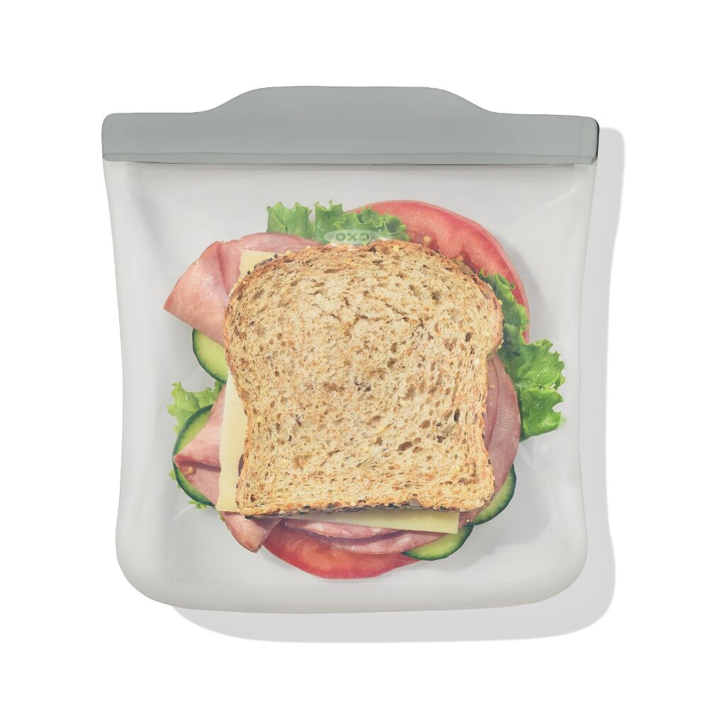 Silicone Reusable Bag  Sandwich (28 oz) - Fog K6