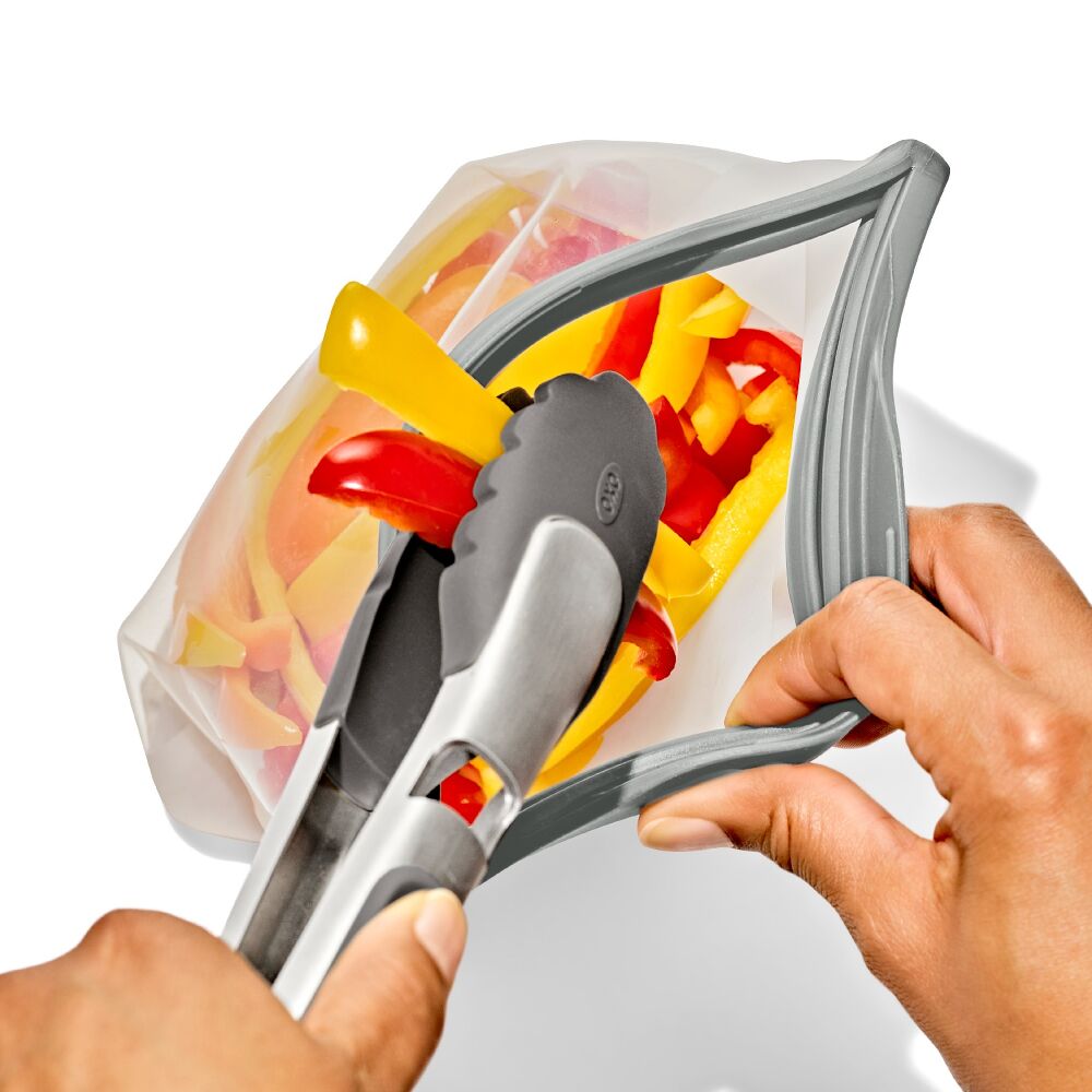 Silicone Reusable Bag  Stand-Up Quart (32 oz) - Fog Y1