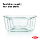 8 Piece Smart Seal Glass Round Container Set Y1