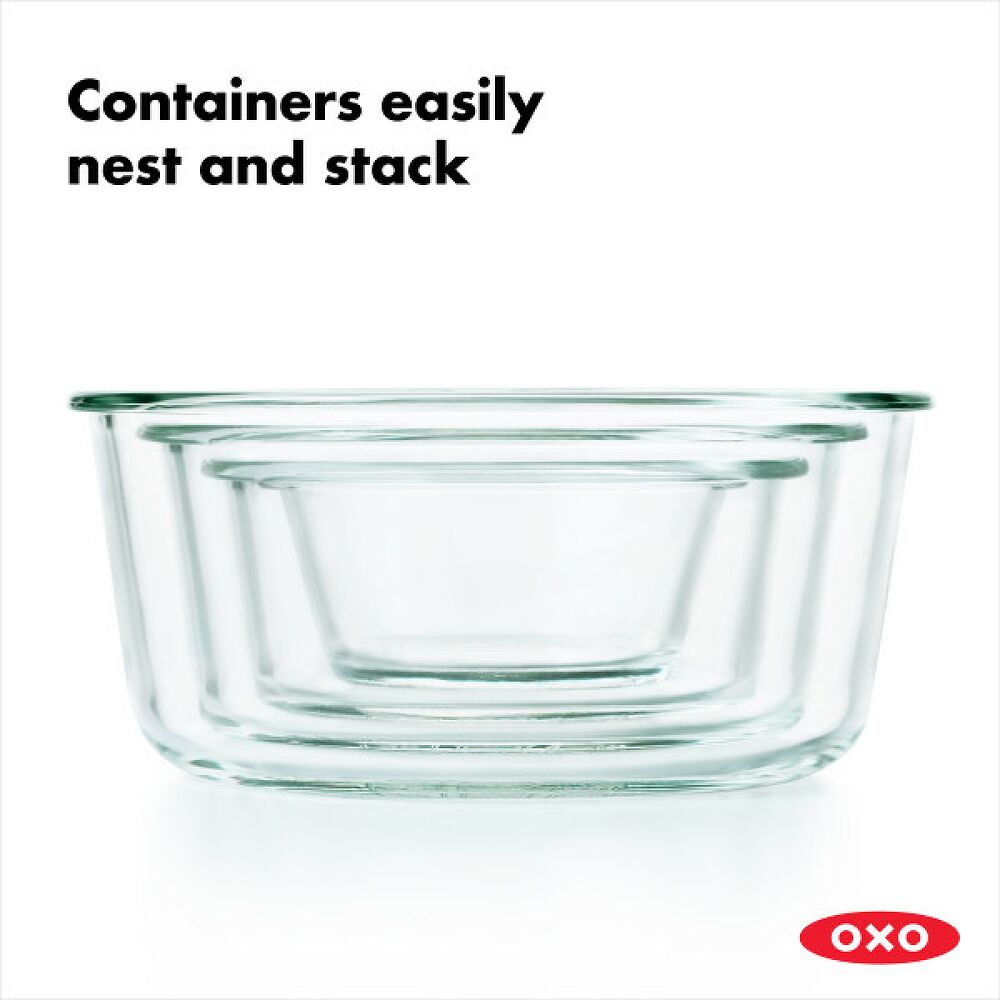 8 Piece Smart Seal Glass Round Container Set Y1