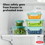 8 Piece Smart Seal Glass Round Container Set Y1