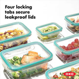8 Piece Smart Seal Glass Round Container Set Y1