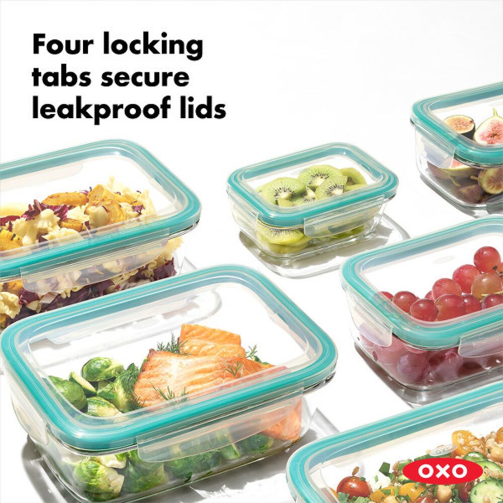 8 Piece Smart Seal Glass Round Container Set Y1