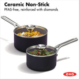Ceramic Professional Non-Stick 4-Piece Saucepan Set (1.7 Qt & 2.3 Qt) X7