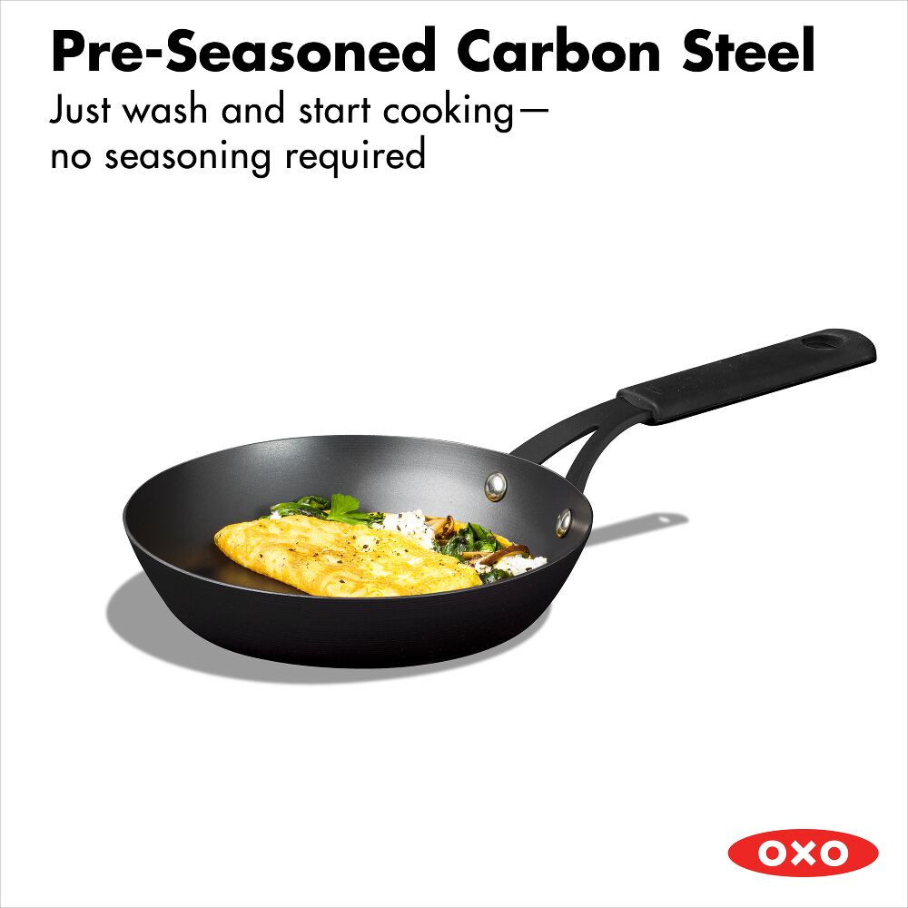 Carbon Steel Obsidian Series 8-Inch Frypan with Silicone Sleeve F9