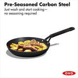 Carbon Steel Obsidian Series 10-Inch Frypan with Silicone Sleeve E9