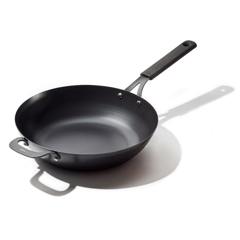 Carbon Steel Obsidian Series 12-Inch Wok with Silicone Sleeve Q4