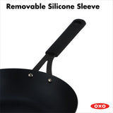 Carbon Steel Obsidian Series 12-Inch Wok with Silicone Sleeve Q4
