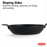 Carbon Steel Obsidian Series 12-Inch Wok with Silicone Sleeve Q4
