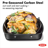 Carbon Steel Obsidian Series Roaster with Rack T8