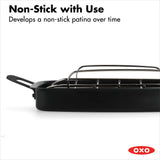 Carbon Steel Obsidian Series Roaster with Rack T8