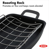 Carbon Steel Obsidian Series Roaster with Rack T8