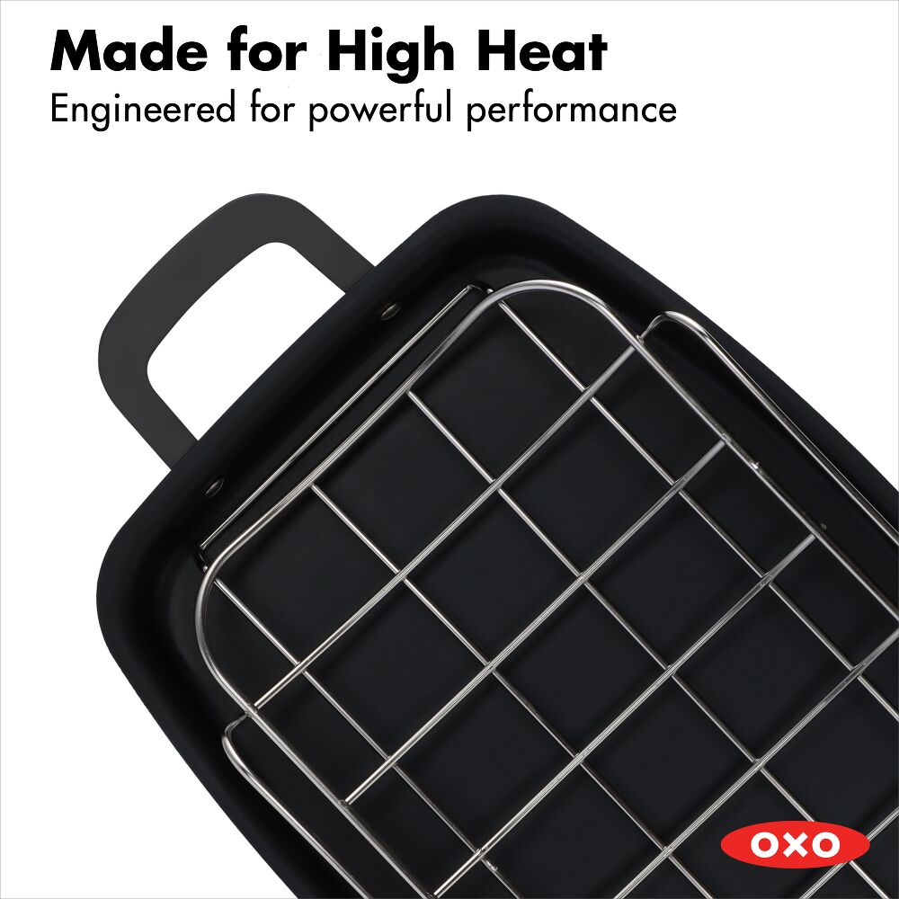 Carbon Steel Obsidian Series Roaster with Rack T8