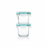 4 Piece Smart Seal Glass Mini Square Container Set P4