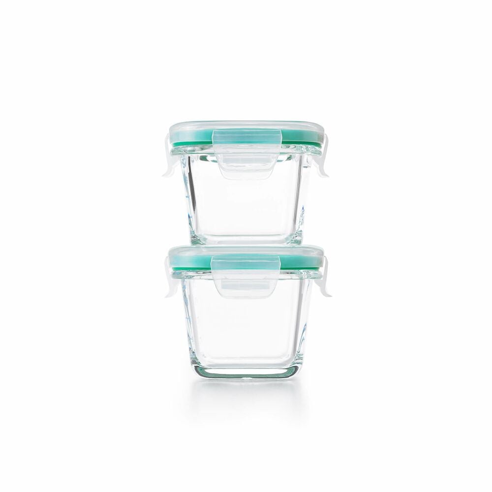 4 Piece Smart Seal Glass Mini Square Container Set P4
