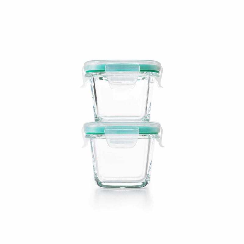 4 Piece Smart Seal Glass Mini Square Container Set P4