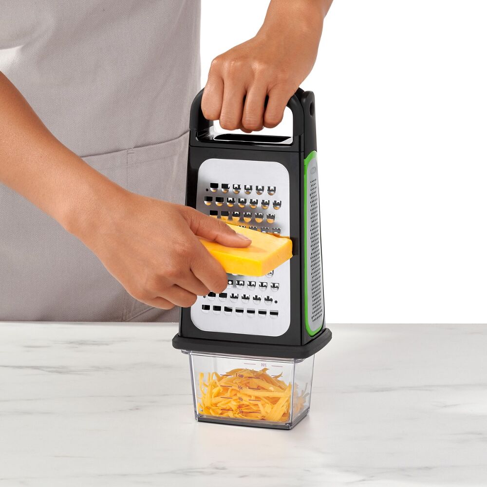 Etched Box Grater With Removable Zester E7