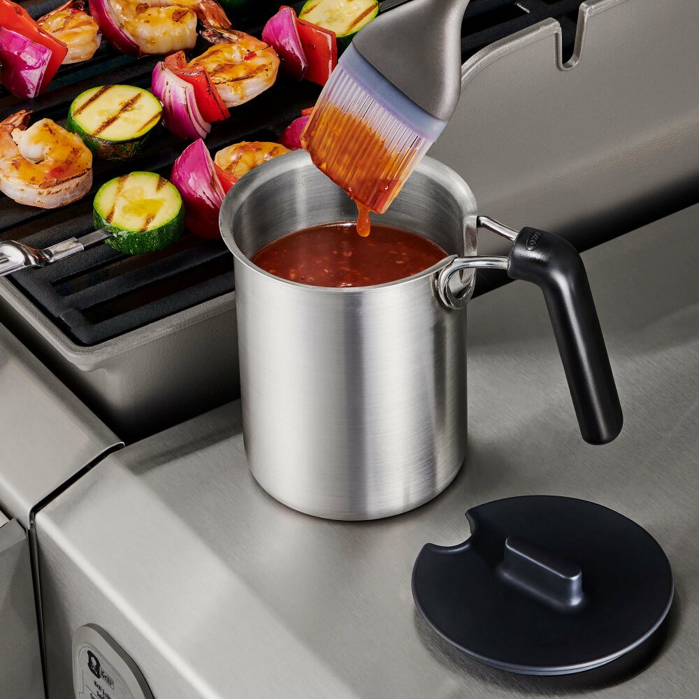 Grilling Basting Pot and Brush Set L0