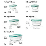 16 Piece Glass Smart Seal Everyday Container Set S7