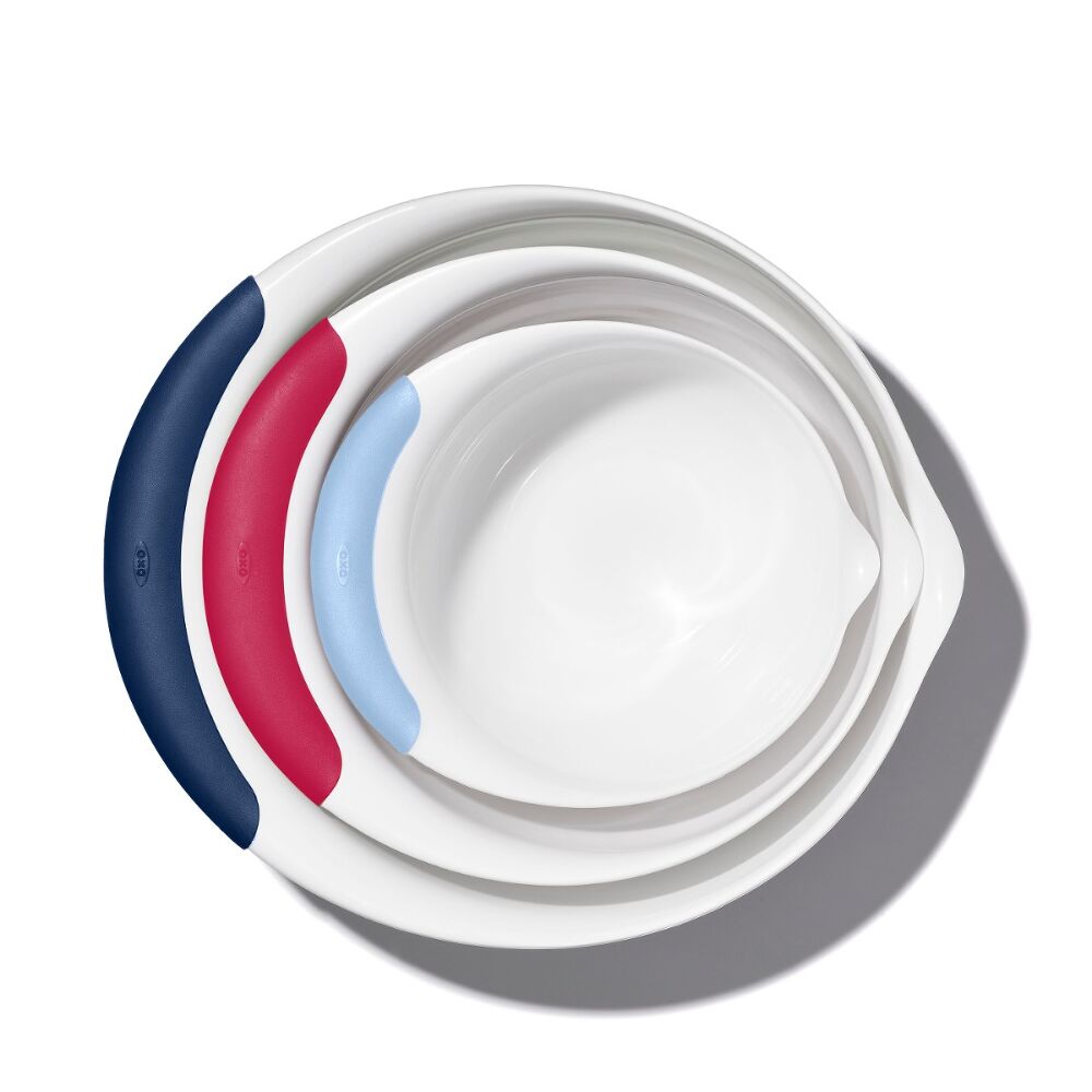 3 Piece Mixing Bowl Set New Colored Handles M1