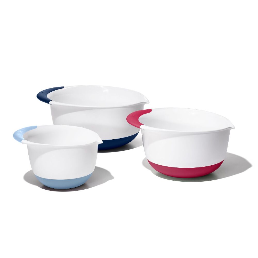 3 Piece Mixing Bowl Set New Colored Handles M1