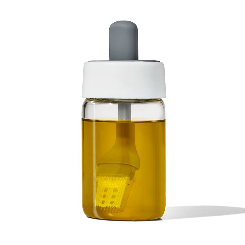 Glass Oil Bottle and Silicone Brush Set T5