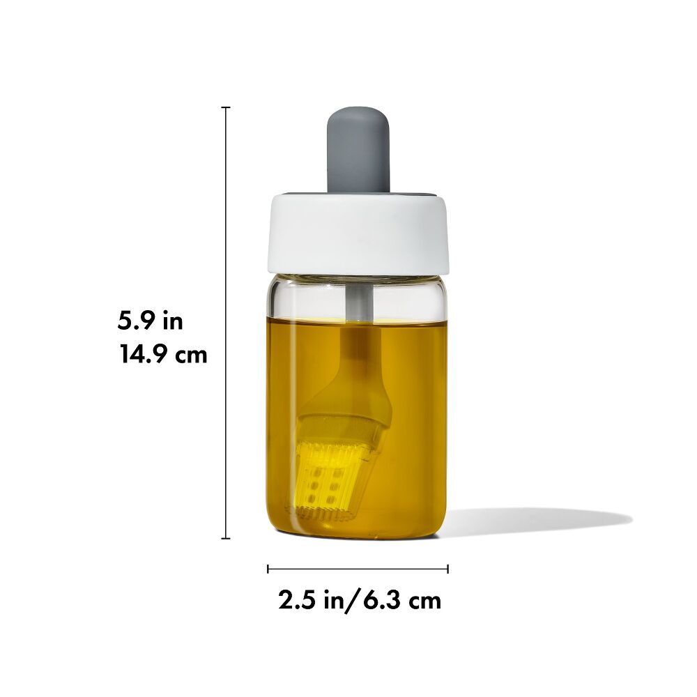 Glass Oil Bottle and Silicone Brush Set T5