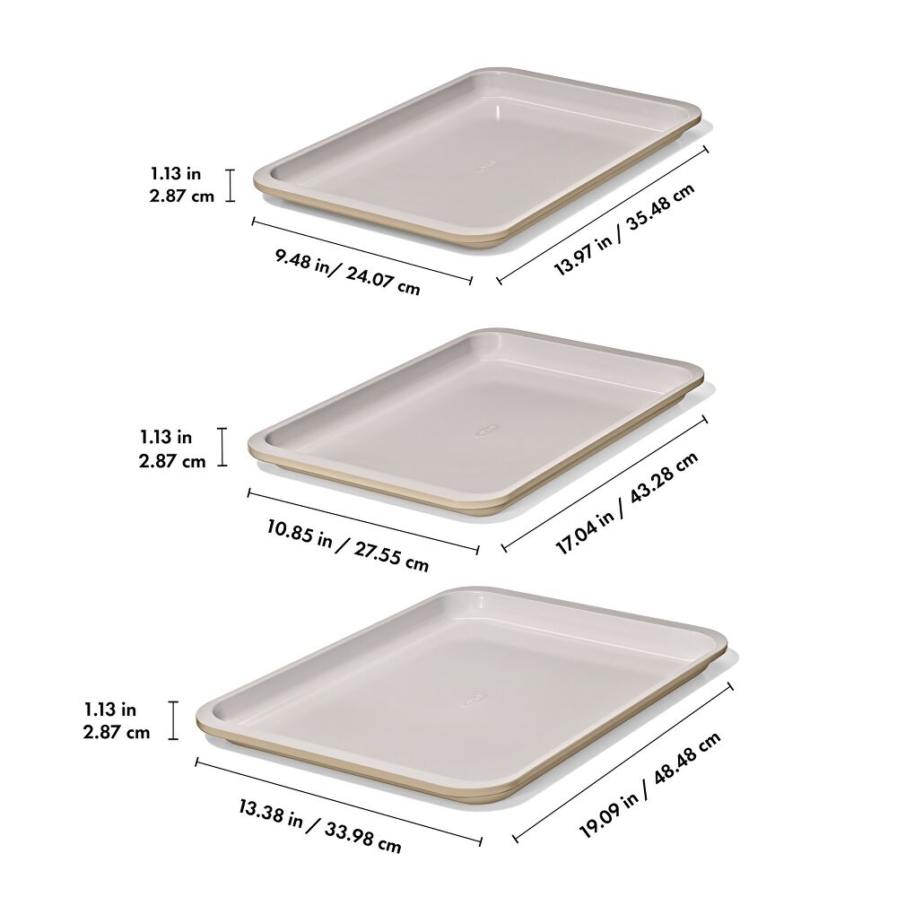 Non-Stick Pro Ceramic Coated Metal Bakeware 3 Pc Set H2