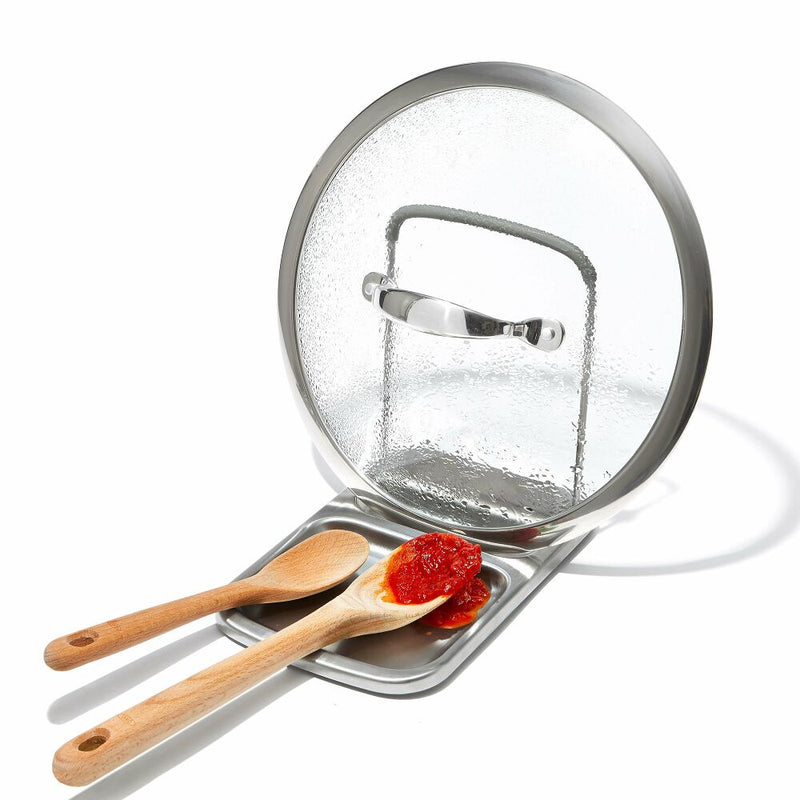 Stainless Steel Spoon Rest with Lid Holder J9