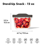 Outdoor Silicone Reusable Stand Up Snack Bag (12 oz) F1