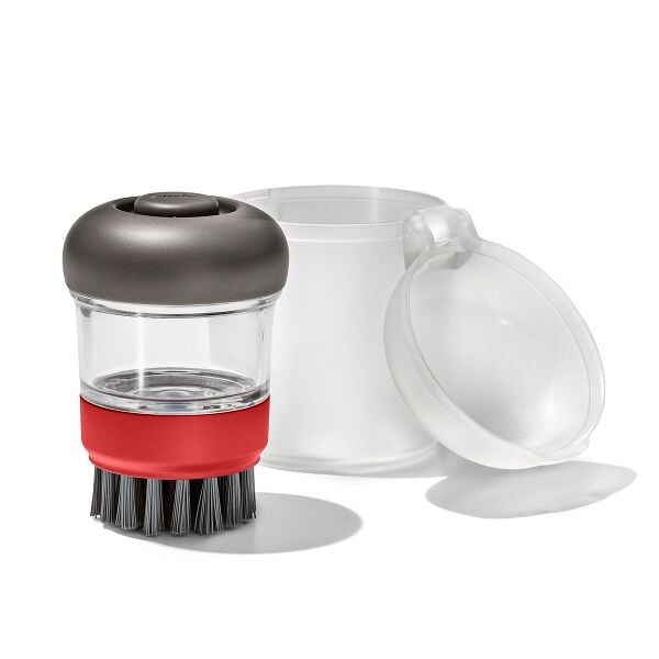 Outdoor Soap Dispensing Dish Brush with Storage Case N0