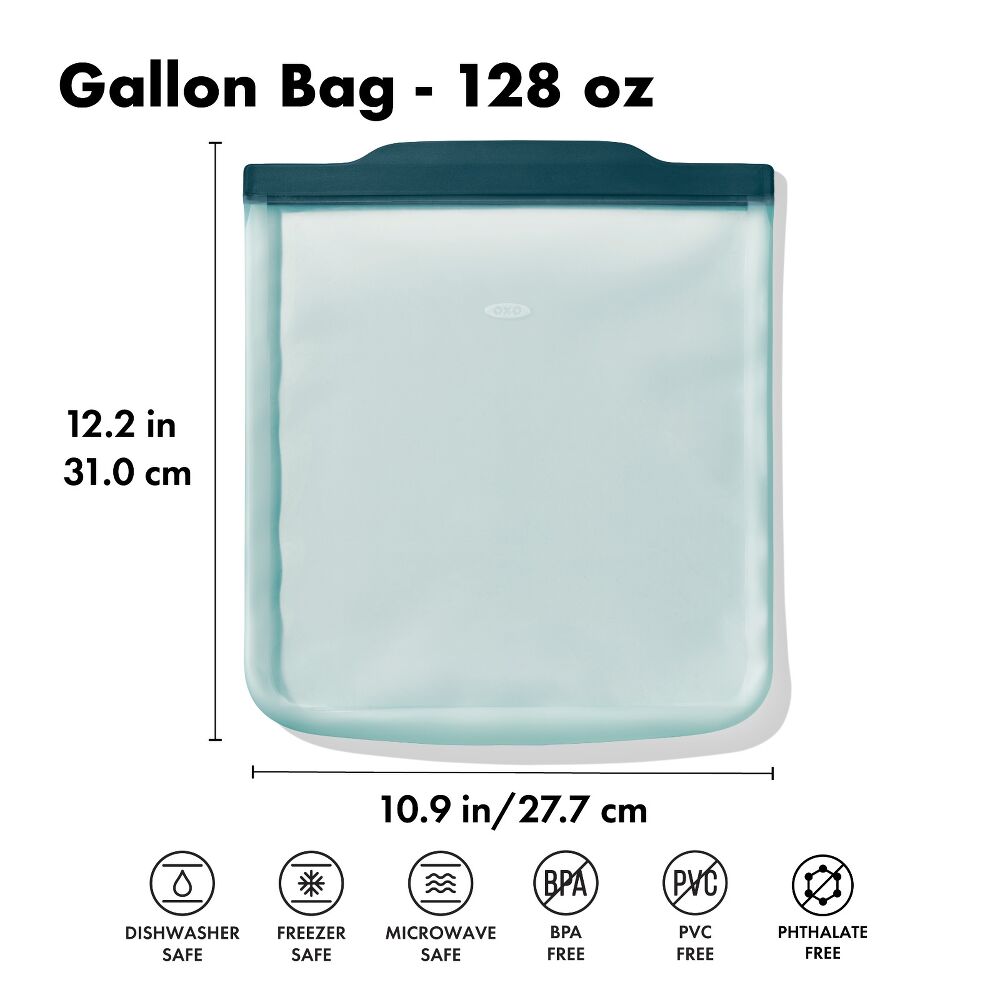 Silicone Reusable Bag - Gallon Bag (128 oz) - Lagoon B6
