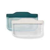 Silicone Reusable Bag -  4 Piece Lunch Set - Oat/Lagoon U8
