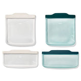 Silicone Reusable Bag -  4 Piece Lunch Set - Oat/Lagoon U8