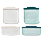 Silicone Reusable Bag -  4 Piece Lunch Set - Oat/Lagoon K3