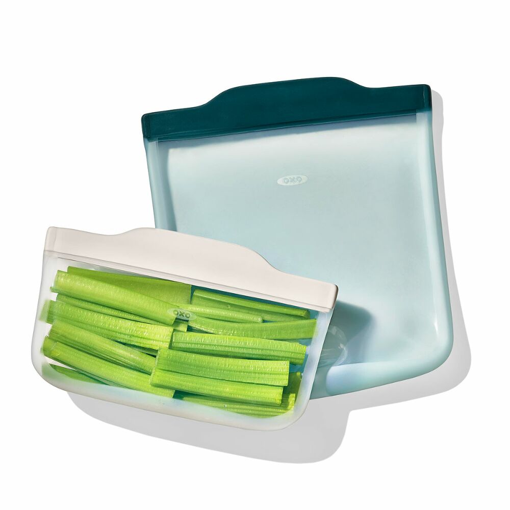 Silicone Reusable Bag -  4 Piece Lunch Set - Oat/Lagoon U8