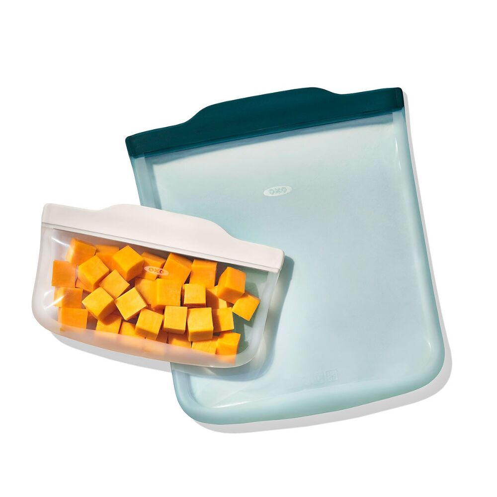 Silicone Reusable Bag - 4 Piece Starter Set - Oat/Lagoon X0