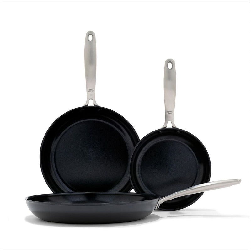 Enhanced Non-Stick 3-Piece Frypan Set — Black T6
