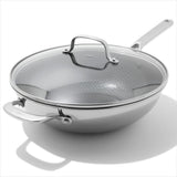 Trident Hybrid Non-Stick Stainless Steel 5 Qt Wok with Lid T2