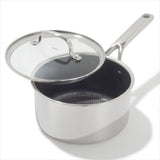 Trident Hybrid Non-Stick Stainless Steel 2.5 Qt Saucepan with Lid D5