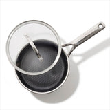 Trident Hybrid Non-Stick Stainless Steel 2.5 Qt Saucepan with Lid D5