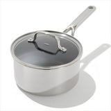Trident Hybrid Non-Stick Stainless Steel 2.5 Qt Saucepan with Lid D5