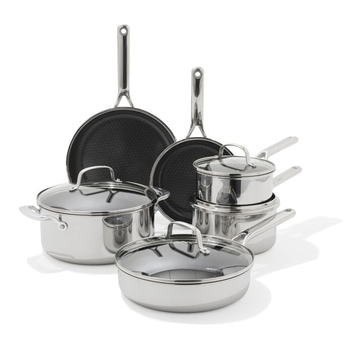 Trident Hybrid Non-Stick Stainless Steel 10-Piece Set D8