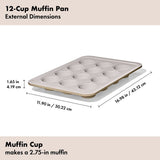Non-Stick Pro Ceramic Coated Metal Bakeware 12 Cup Muffin Pan S8