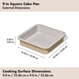 Non-Stick Pro Ceramic Coated Metal Bakeware 9” Square Cake Pan I8
