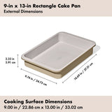 Non-Stick Pro Ceramic Coated Metal Bakeware 9" x 13" Cake Pan G2