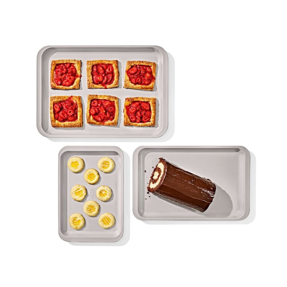 Non-Stick Pro Ceramic Coated Metal Bakeware 3 Pc Set H2