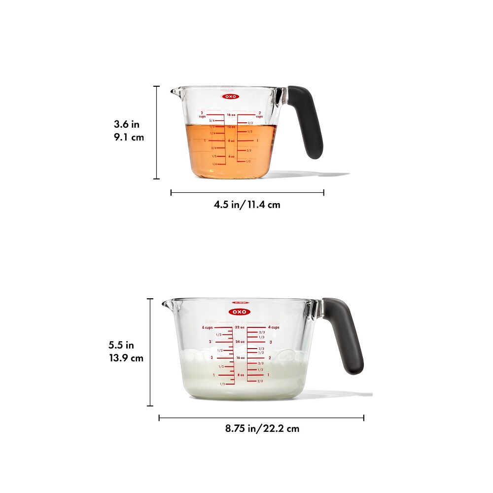 2-Cup and 4-Cup Glass Measuring Cup Set J1